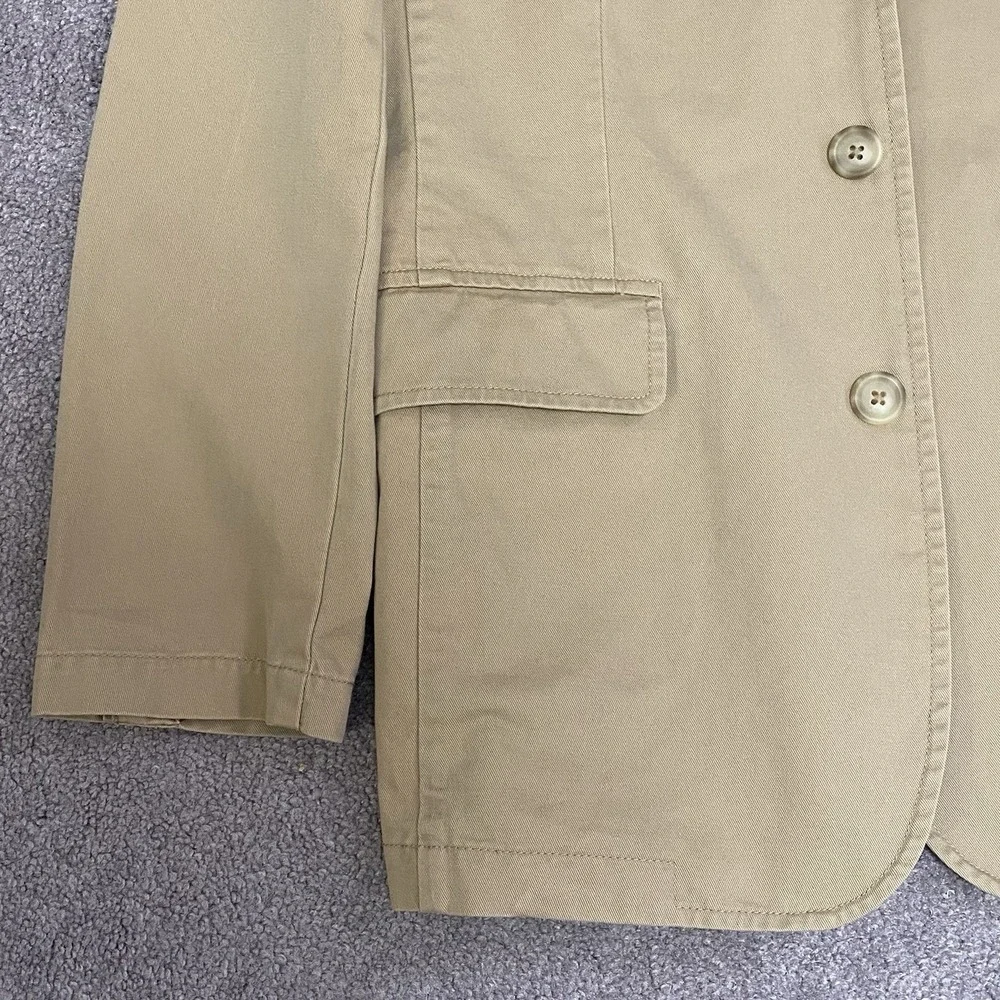 J Crew Mens‎ S Unstructured Cotton Blazer Khaki Sport Coat Preppy Y2K Academia